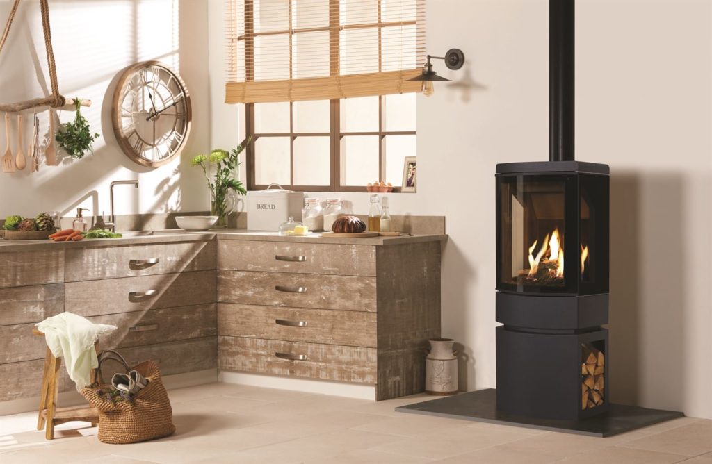 Gas Stoves, Fires & Fireplaces in Suffolk from RFC Services | Gazco Loft Fire with Steel Log Store